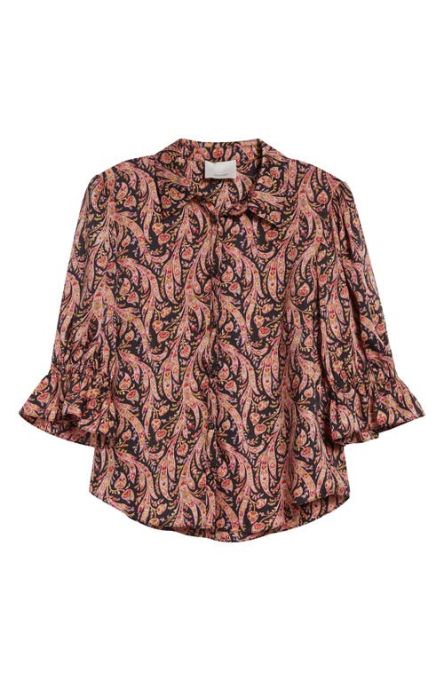 Cinq À Sept Fiona Charming Paisley Button-up Shirt In Brown