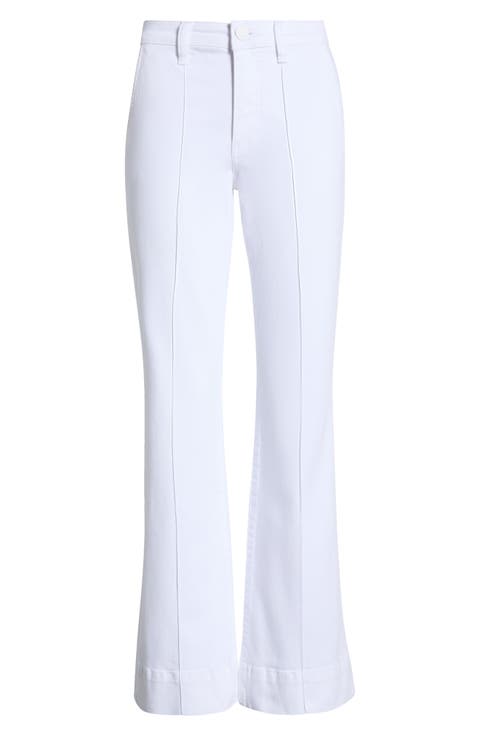 Stella High Waist Flare Pants (Optic White)