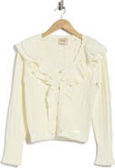Elie Tahari Pointelle Ruffle Cardigan