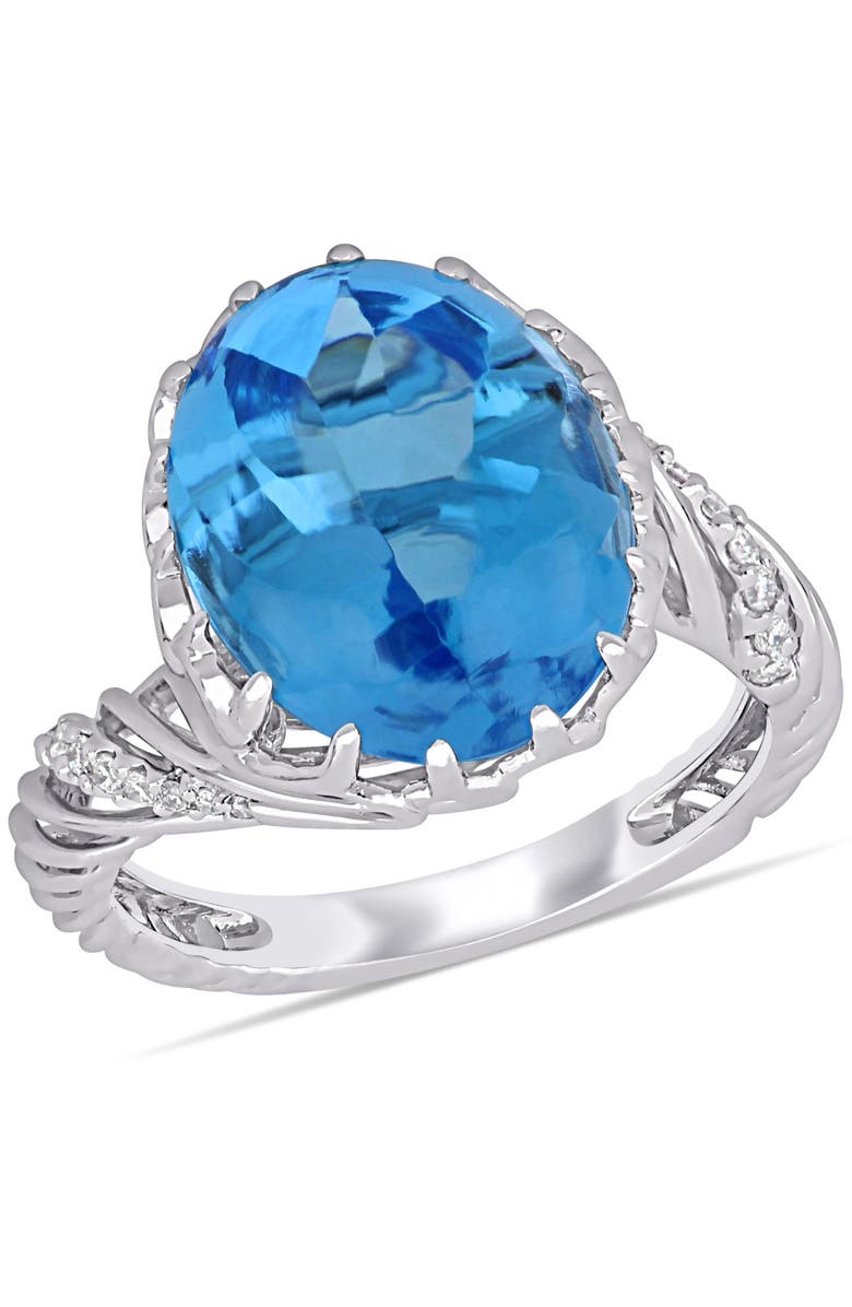 Julianna B. Swiss Blue Topaz & Diamond Ring 18k, Main, color, Topaz