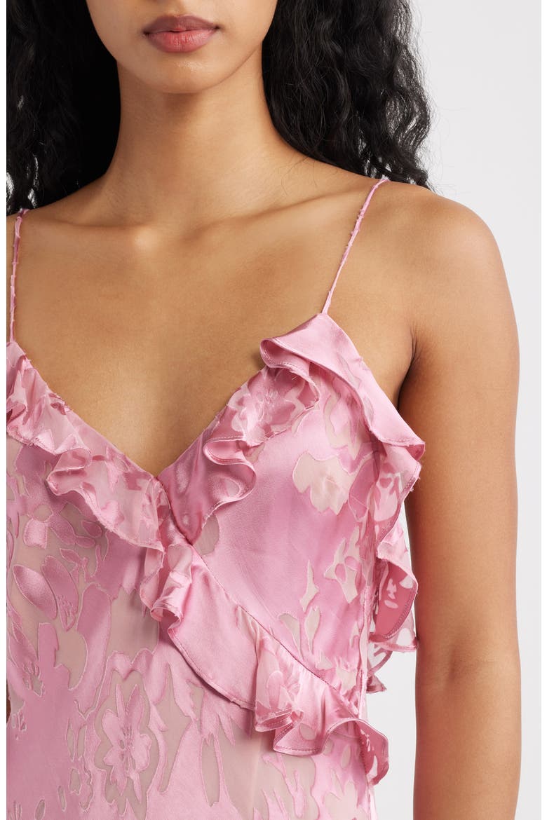 Dean Ruffle Sleeveless Satin Maxi Dress, Alternate, color, DUSTY ROSE