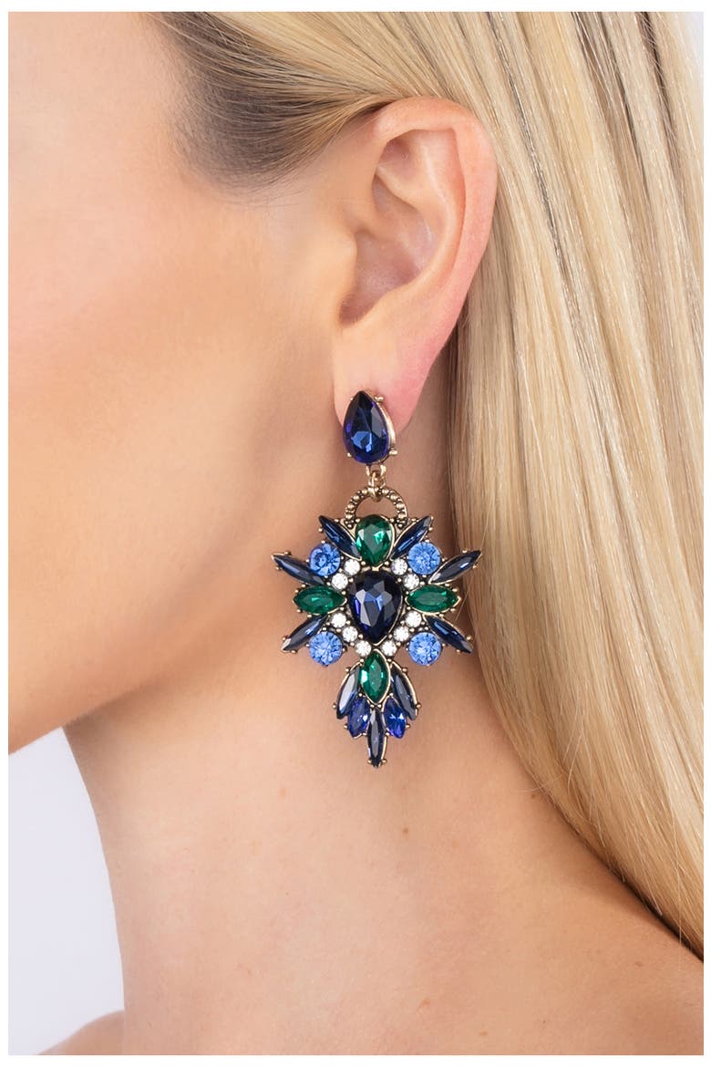 New Gala Green Drop Earrings, Alternate, color, GREEN
