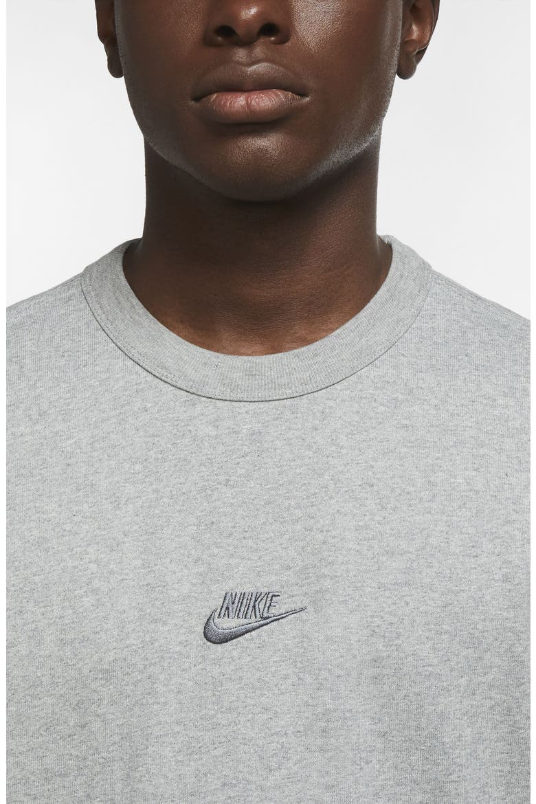 Sportswear Oversize Embroidered Logo T-Shirt, Alternate, color, DARK GREY HEATHER