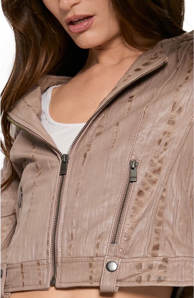 AS by DF One Love Fringe Moto Jacket, Alternate, color, Mocha