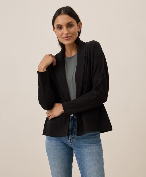 Pact Organic Cotton Airplane Relaxed Blazer In Black