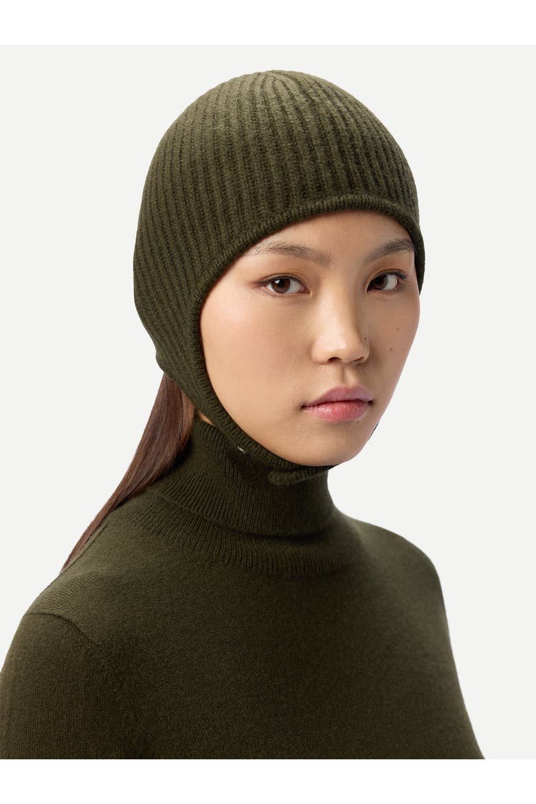 Knitted Aviator Cap, Main, color, avocado