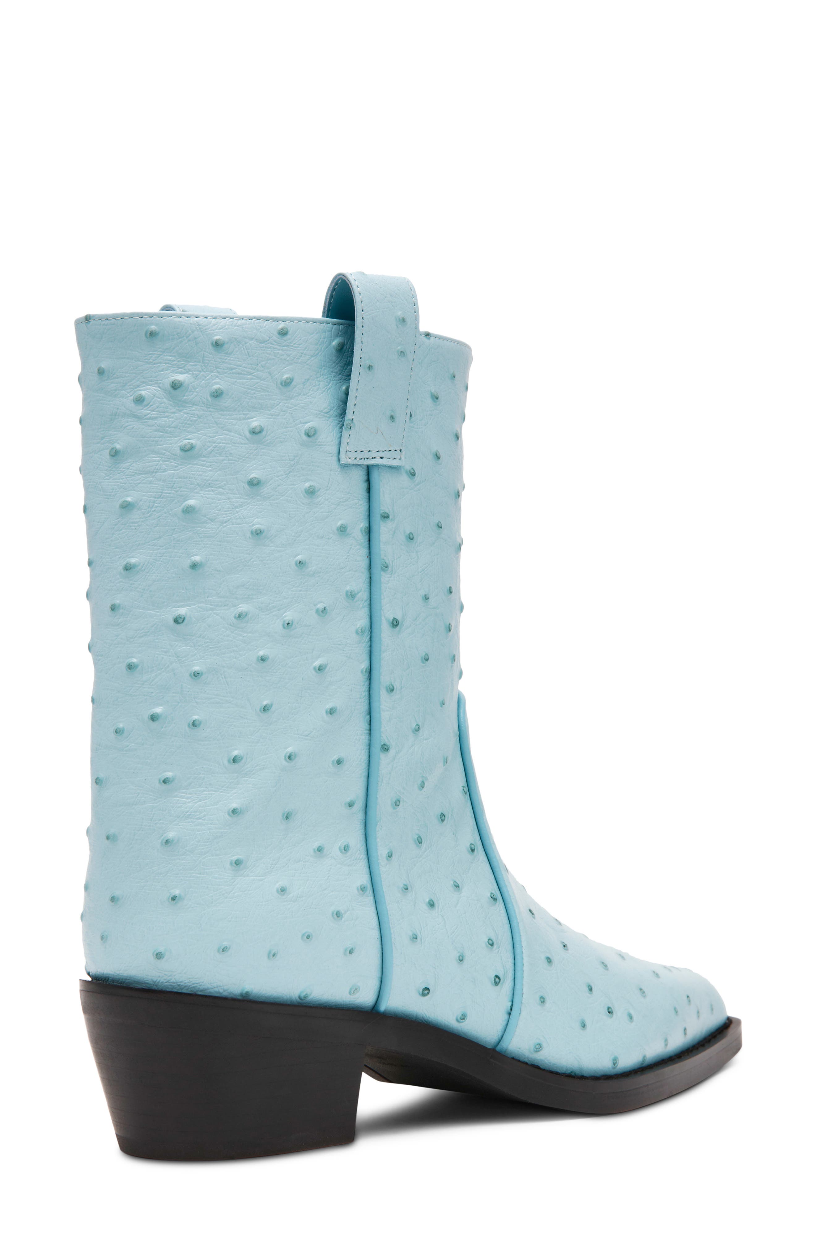 Vinny Leather Western Bootie, Alternate, color, TURQUOISE LEATHER