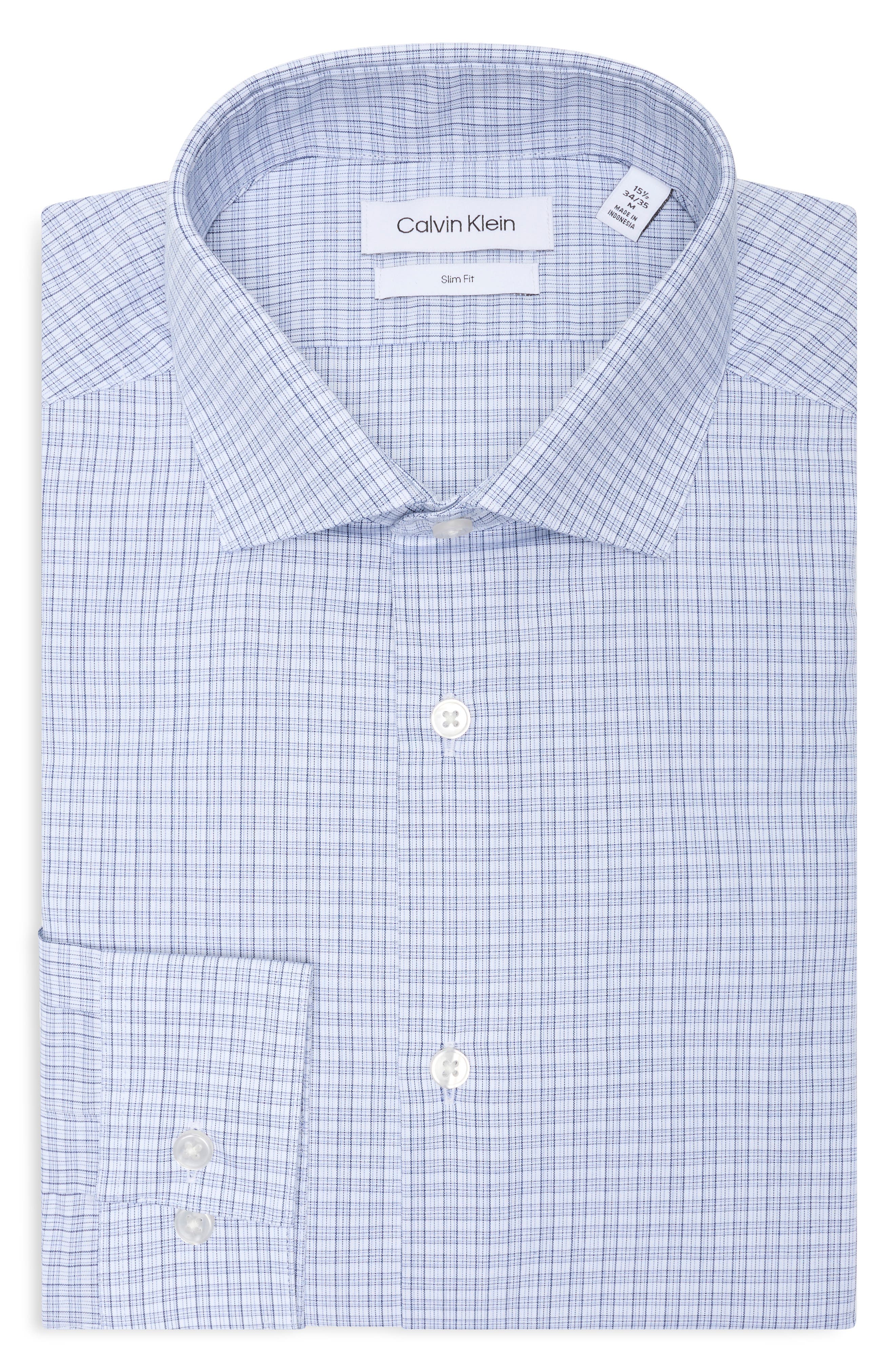 Slim Fit Plaid Dress Shirt