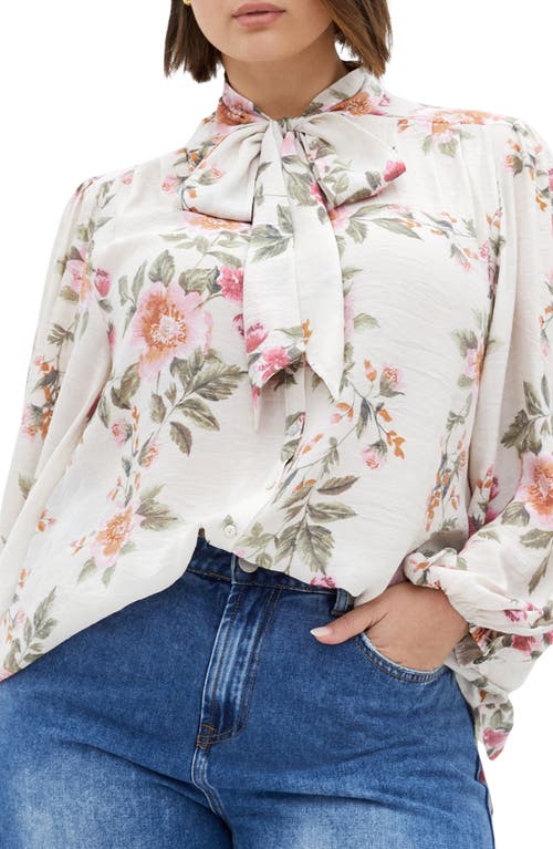City Chic Arianna Button-up Shirt In Multi