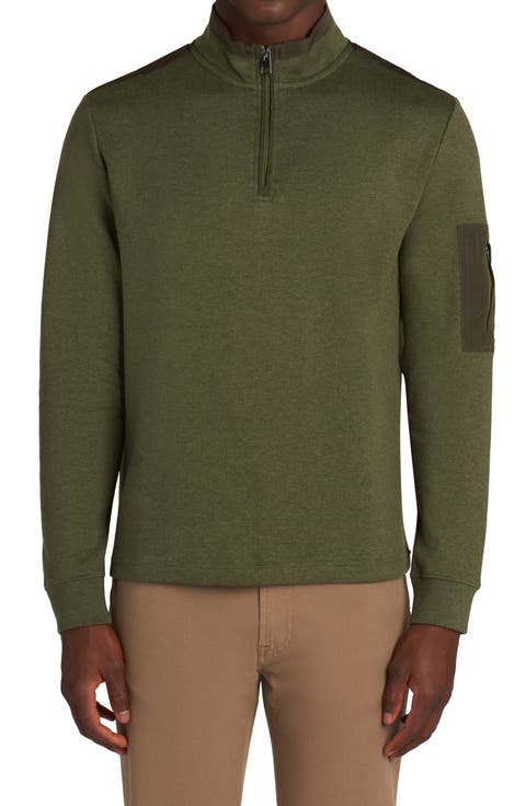 Cotton Blend Quarter Zip Sweater