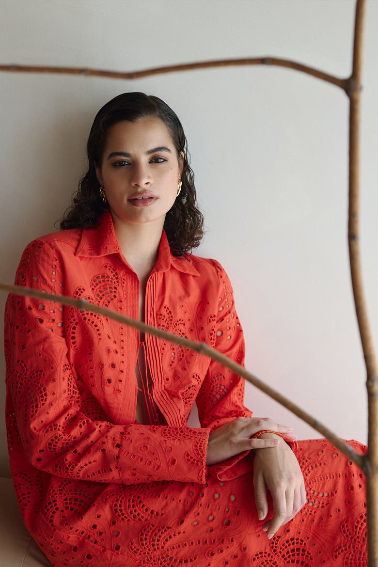 Zahra Embroidered Shirt Dress, Alternate, color, Embroidered