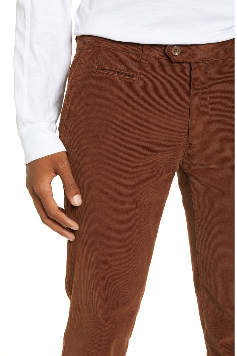Everest Flat Front Stretch Corduroy Dress Pants, Alternate, color, HAZEL