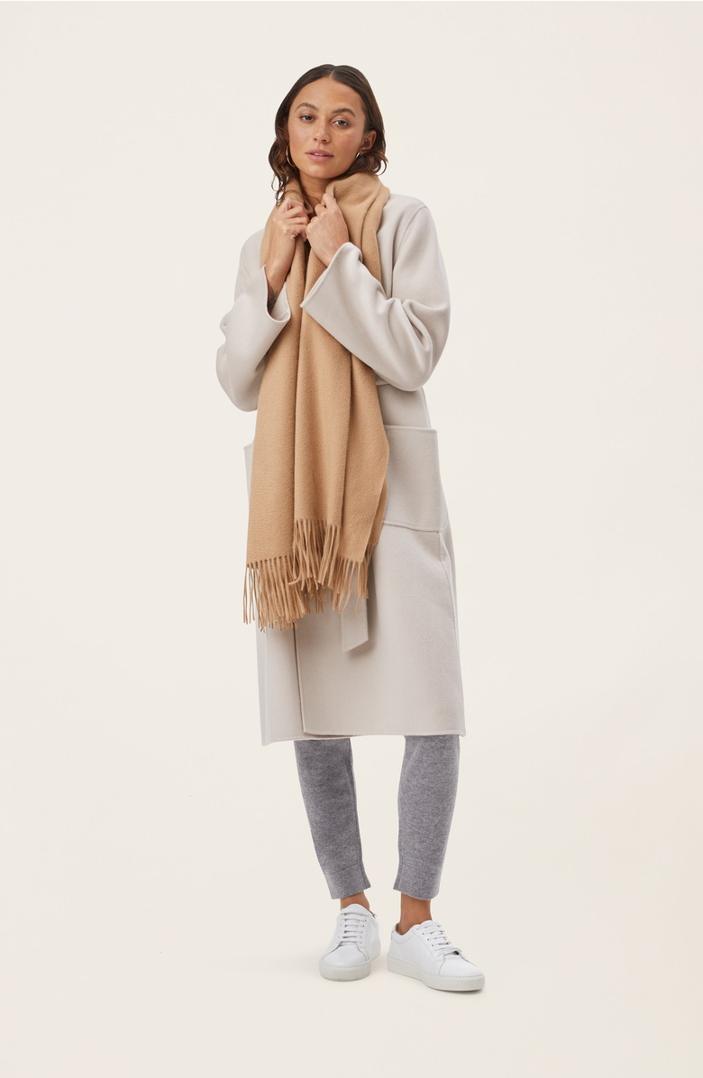 Italic Cleo Cashmere Scarf, Alternate, color, Camel