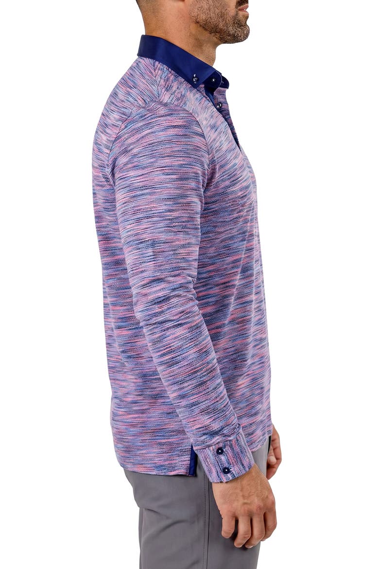 Newton Long Sleeve Polo, Alternate, color, PINK