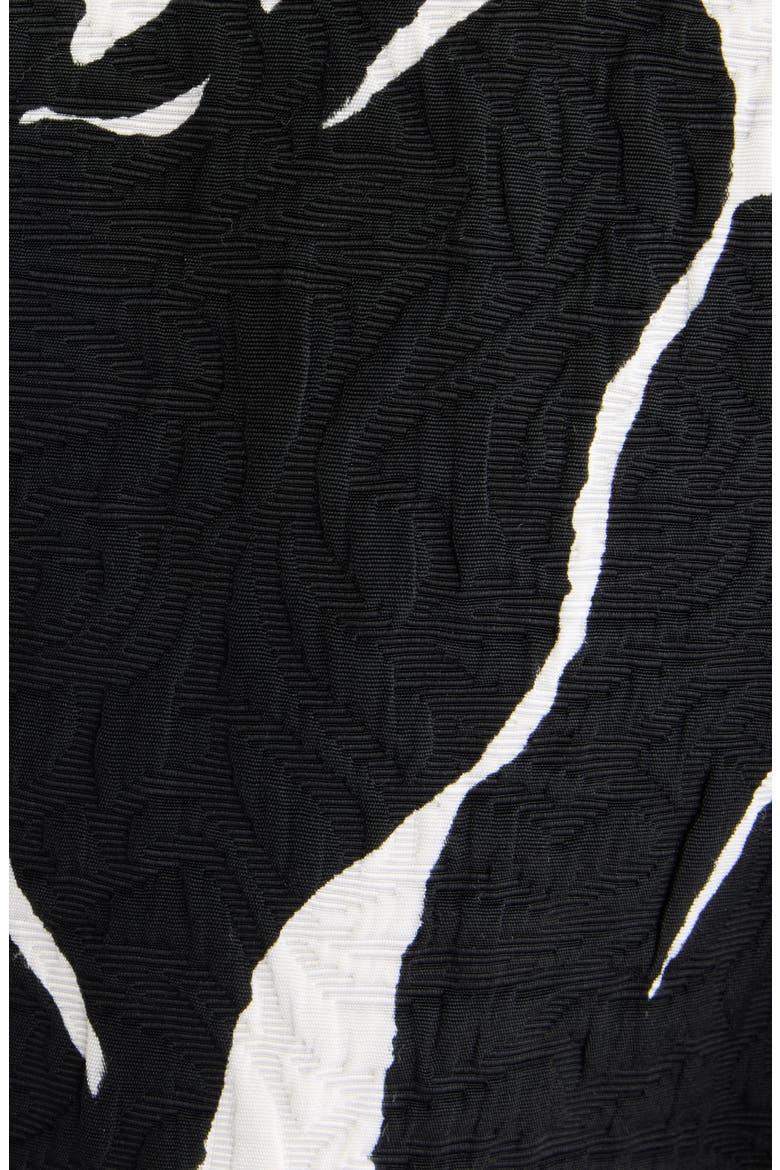 Floral Screenprint Jacquard Longline Blazer, Alternate, color, BLACK