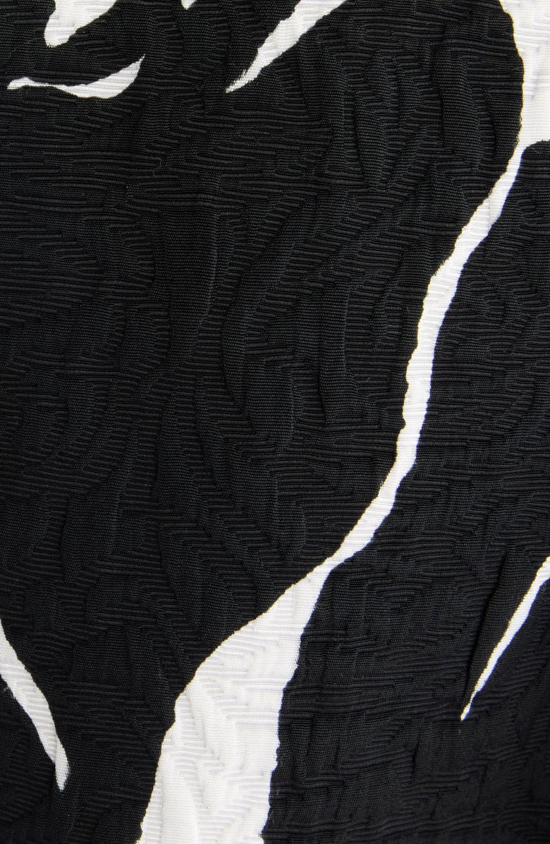 Dries Van Noten Floral Screenprint Jacquard Longline Blazer, Alternate, color, Black