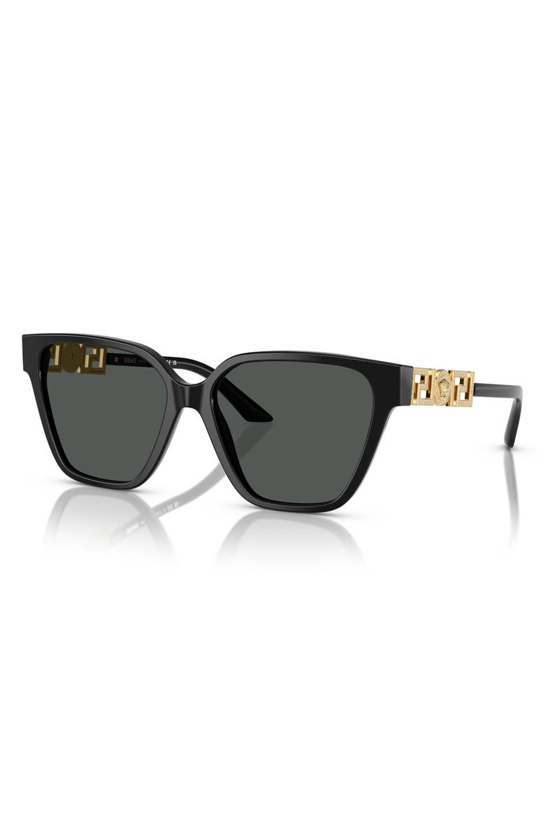 Versace 56mm Butterfly Sunglasses, Alternate, color, Black