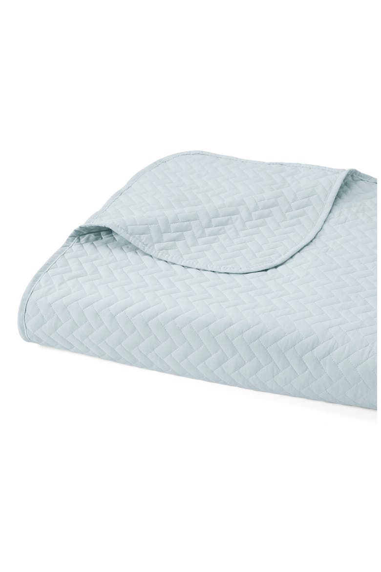 All Season Herringbone Stitch Down Alternative Quilt & Sham Set, Alternate, color, PALE BLUE