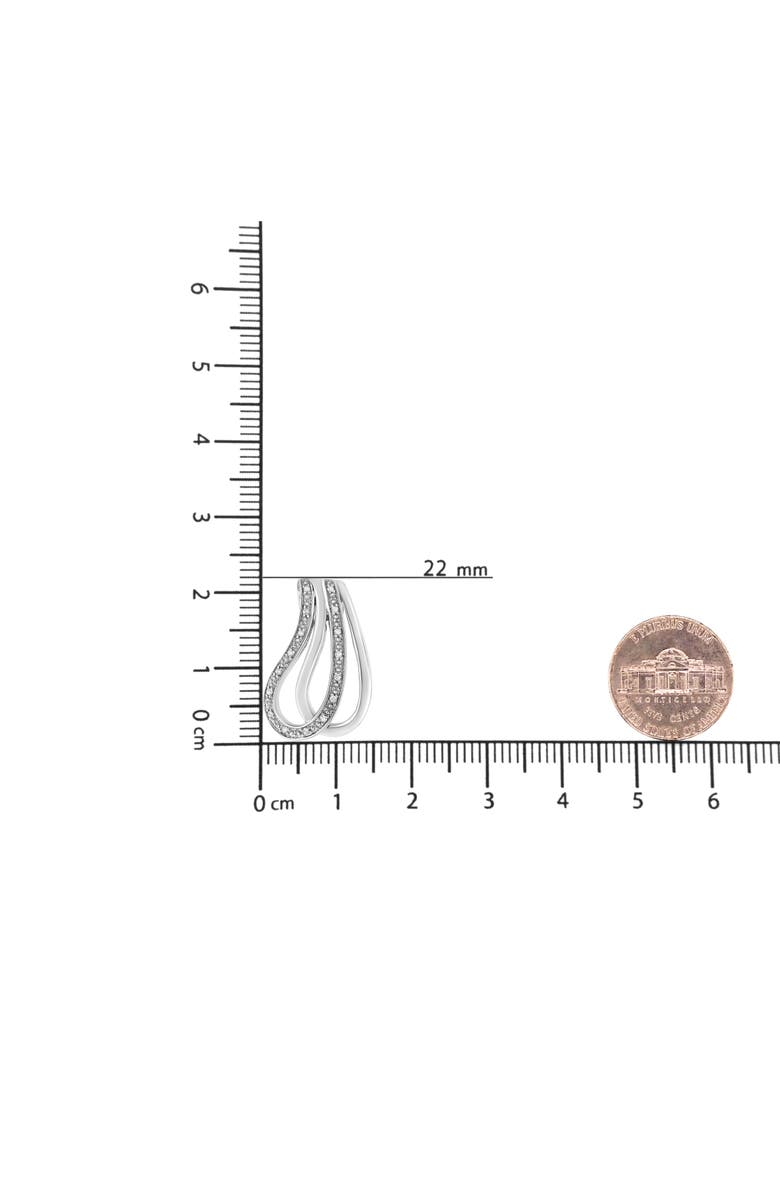 Haus of Brilliance .925 Sterling Silver Pave-Set Diamond Accent Double Curve Pendant Necklace, Alternate, color, White