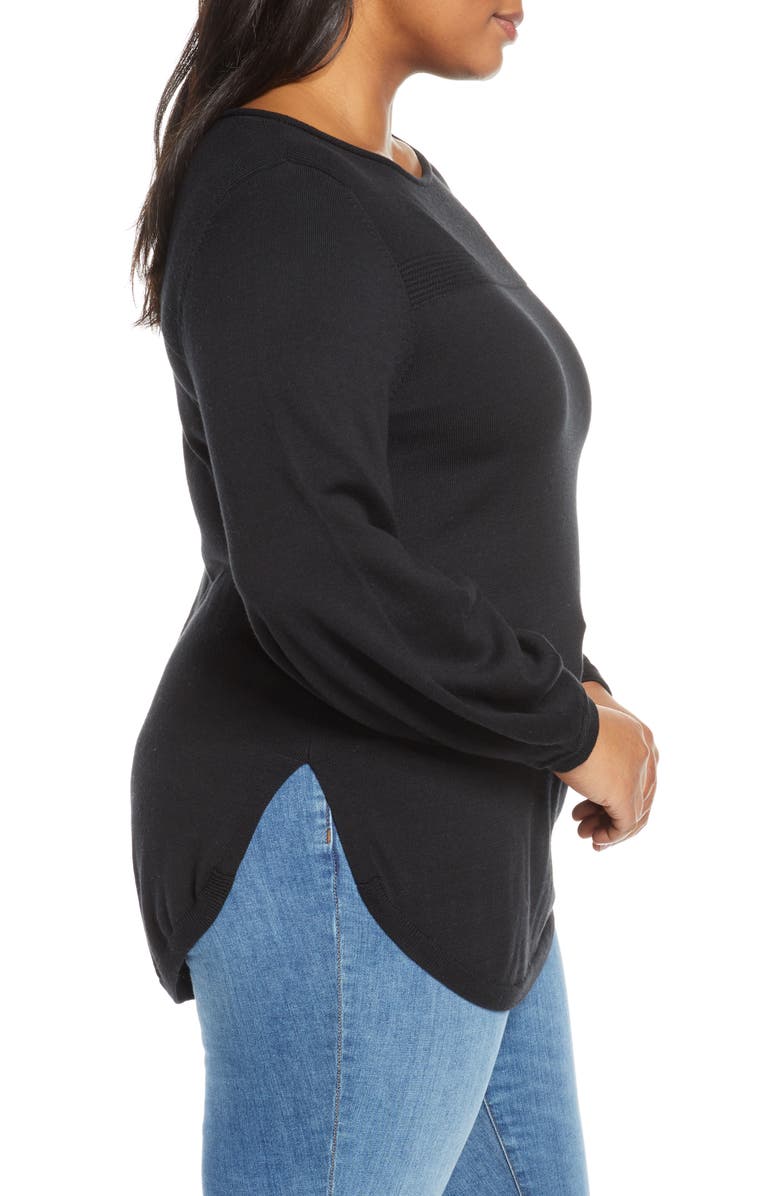 Caslon<sup>®</sup> Bishop Sleeve Cotton Blend Sweater, Alternate, color, 