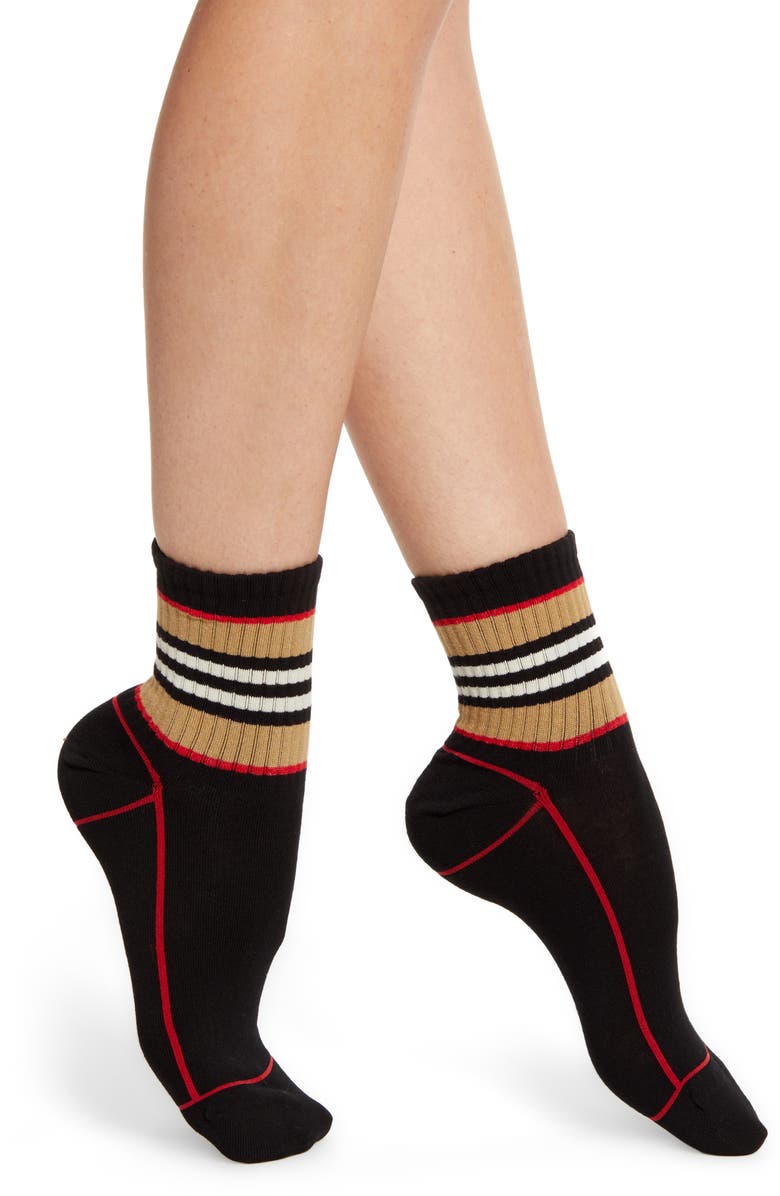 Burberry Icon Stripe Ankle Socks, Main, color, 