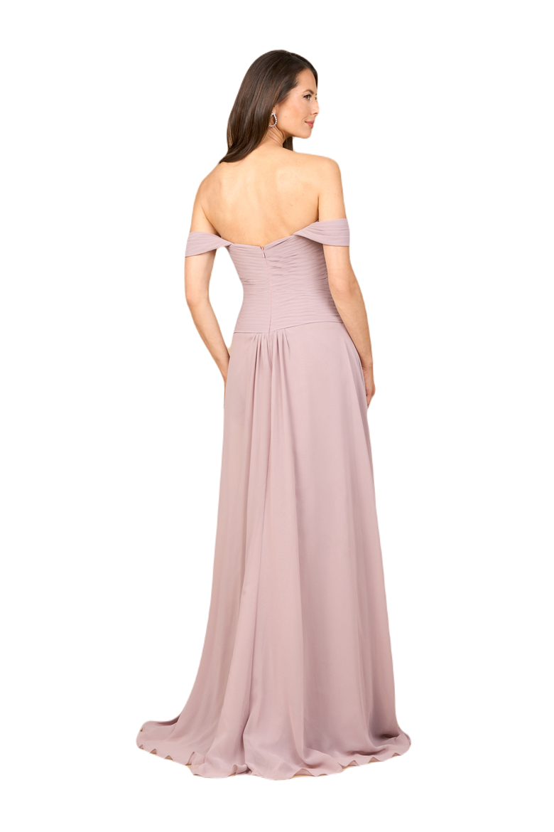 Off Shoulder Chiffon Dress, Alternate, color, Dusty Rose