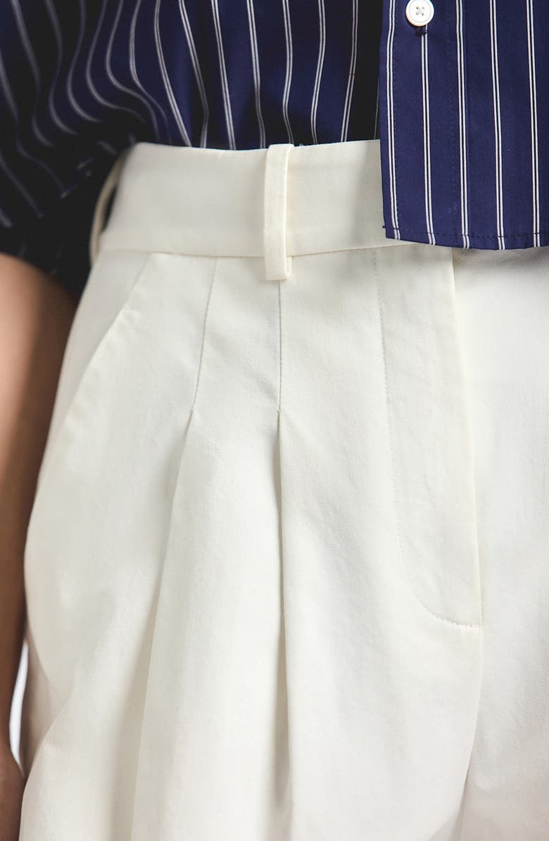 Derek Lam 10 Crosby Celina Pleated Bermuda Shorts, Alternate, color, Soft White