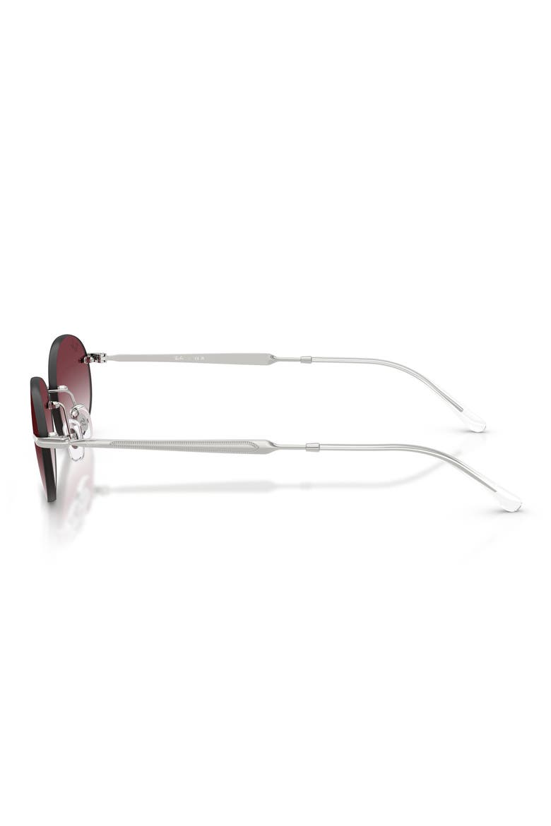 54mm Gradient Oval Sunglasses, Alternate, color, SILVER / CLEAR DARK VIOLET