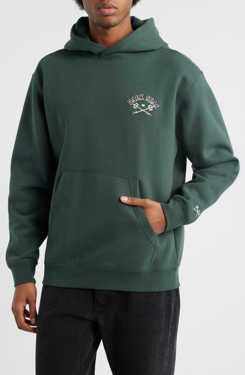 DARK SEAS Burkhart Embroidered Heavyweight Fleece Hoodie, Main, color, 