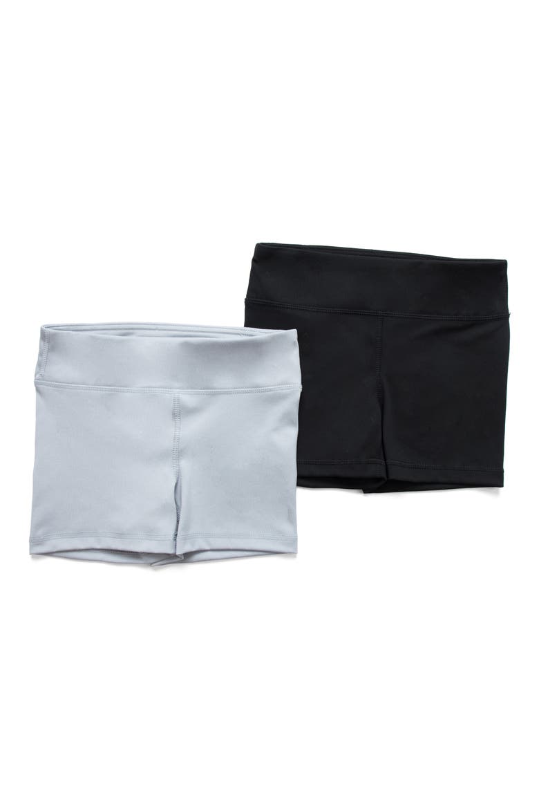 Kids' Pack of 2 3-Inch Bike Shorts, Main, color, HEATHER GREY/ BLACK
