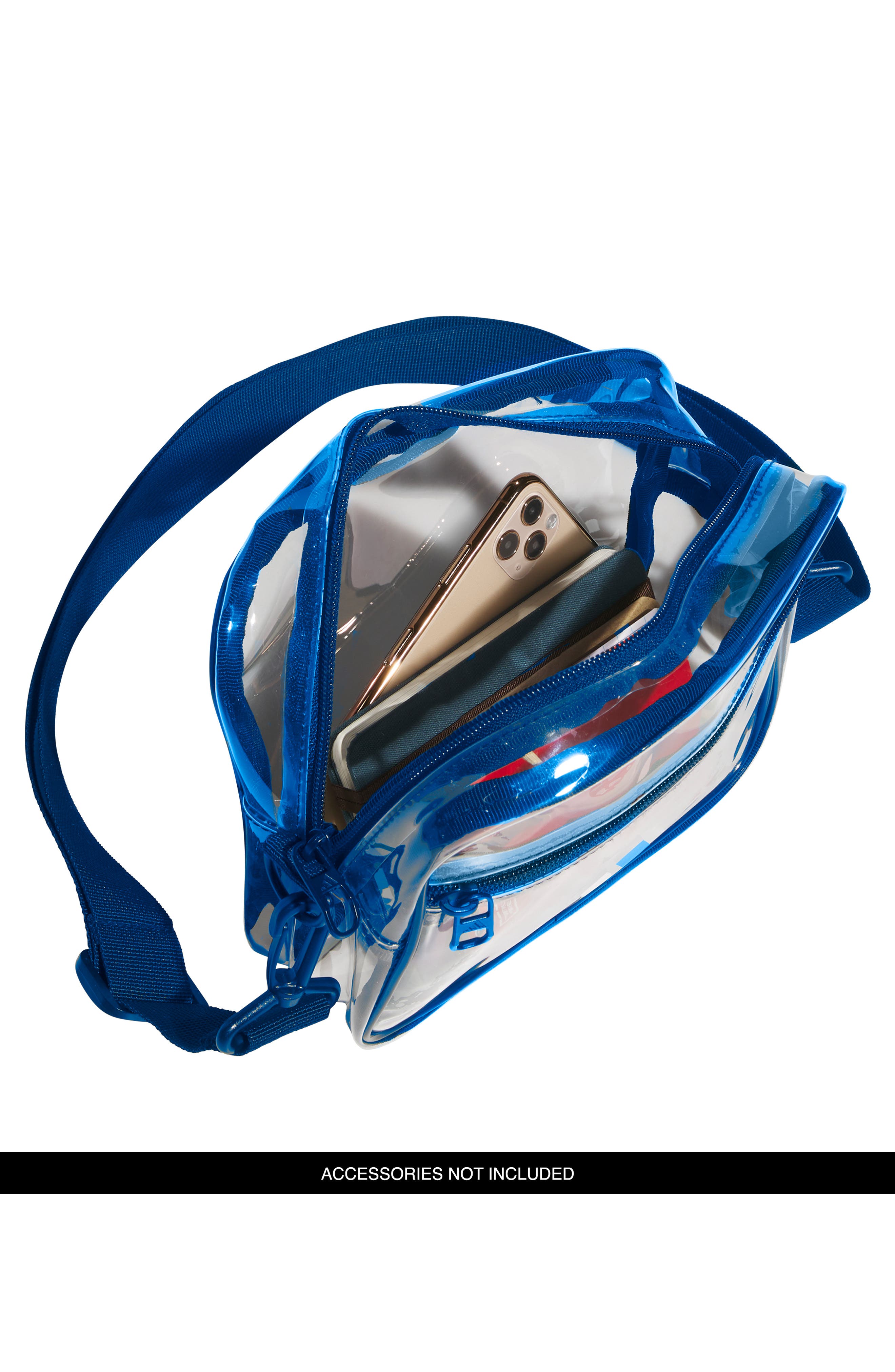Transparent Bag, Alternate, color, CLEAR/ BOLD BLUE/ SCARLET