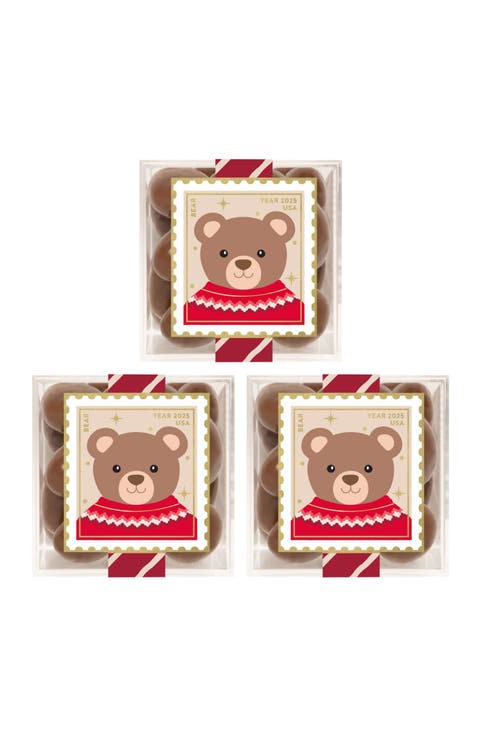 Bear Chocolate Biscuits Set of 3 Candy Cubes