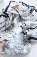 SILKSILKY Pure Mulberry Silk Printed Square Shawl Scarf