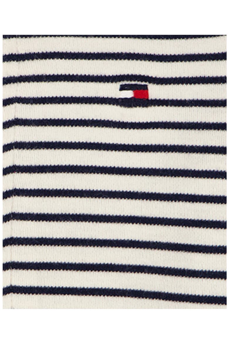 Striped Tommy Flag Logo Zip Footie, Alternate, color, NAVY