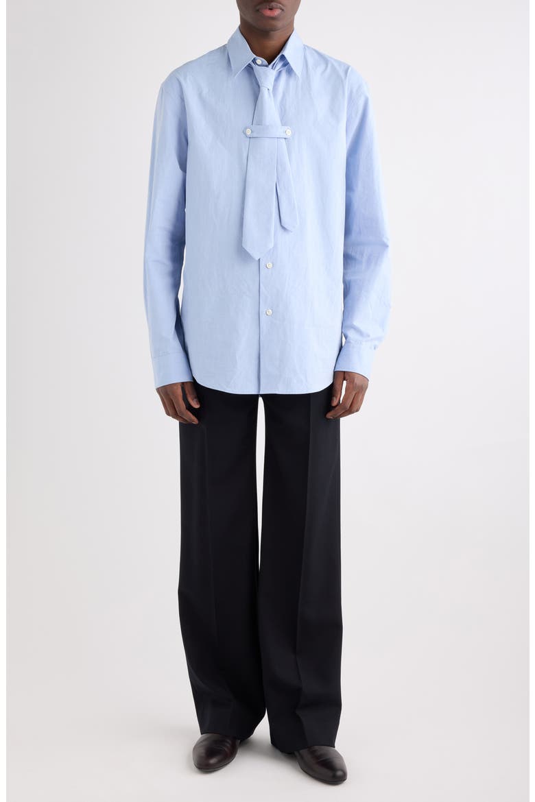 Cilian Button-Up Shirt with Tie, Alternate, color, BLUE