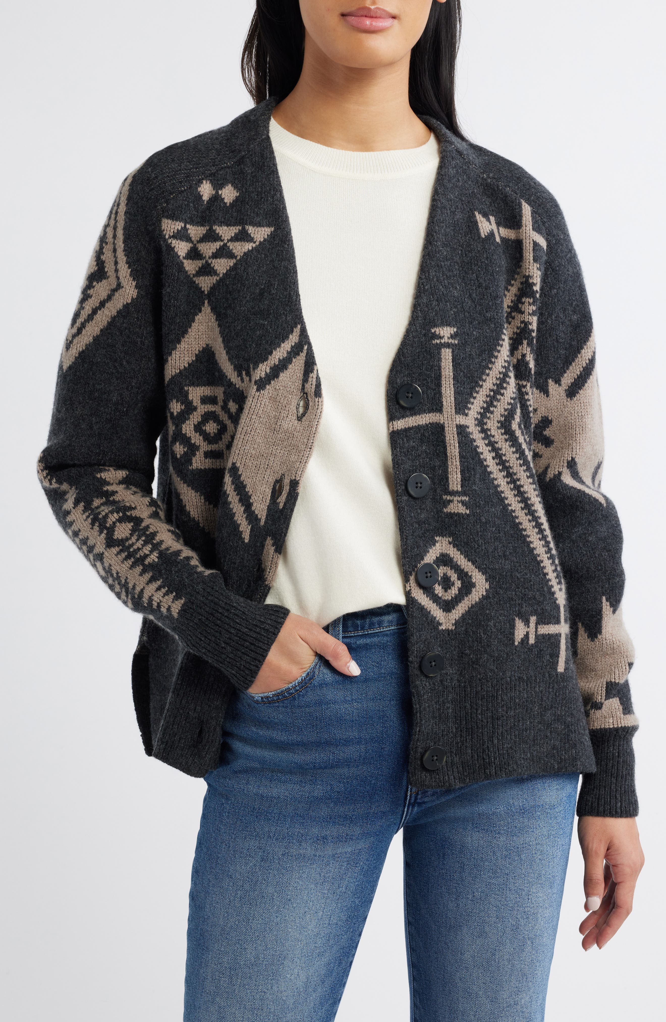 Oversize Wool Blend Cardigan