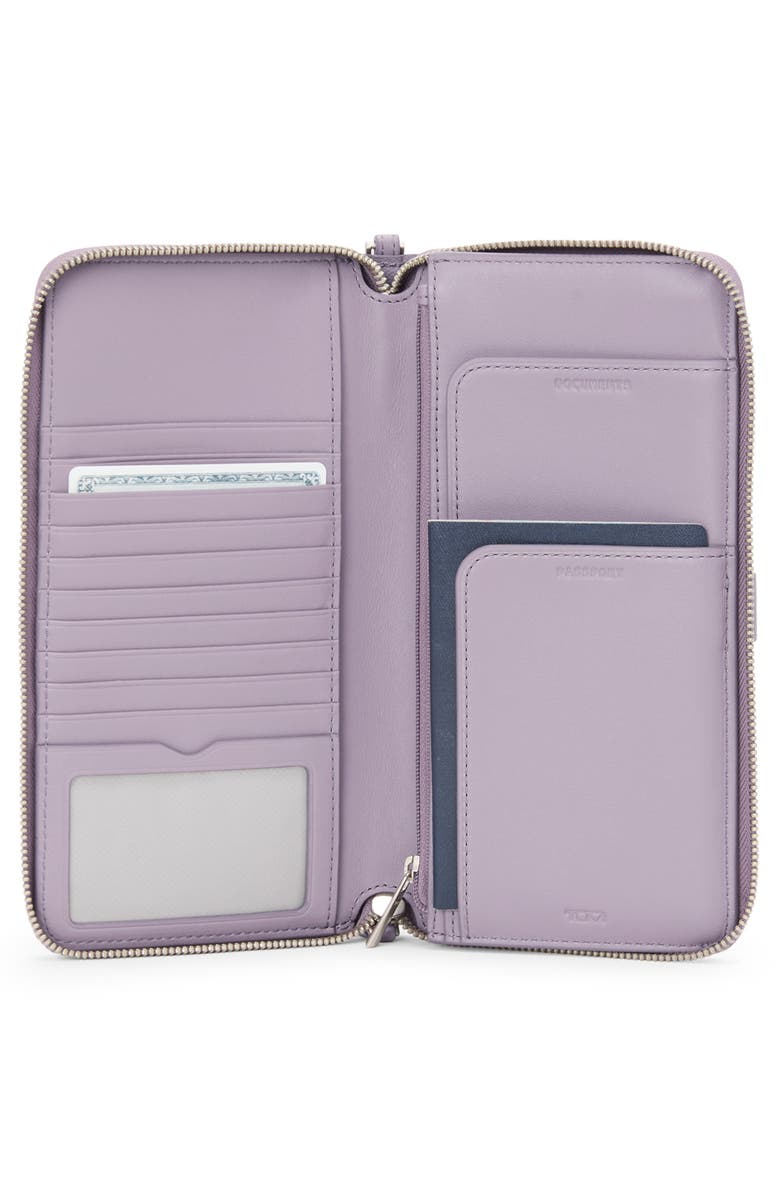 TUMI Belden Leather Travel Wallet, Alternate, color, Lavender