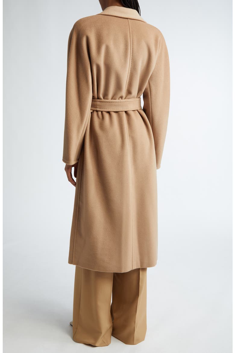 Madame Double Breasted Wool & Cashmere Belted Coat, Alternate, color, CAMEL
