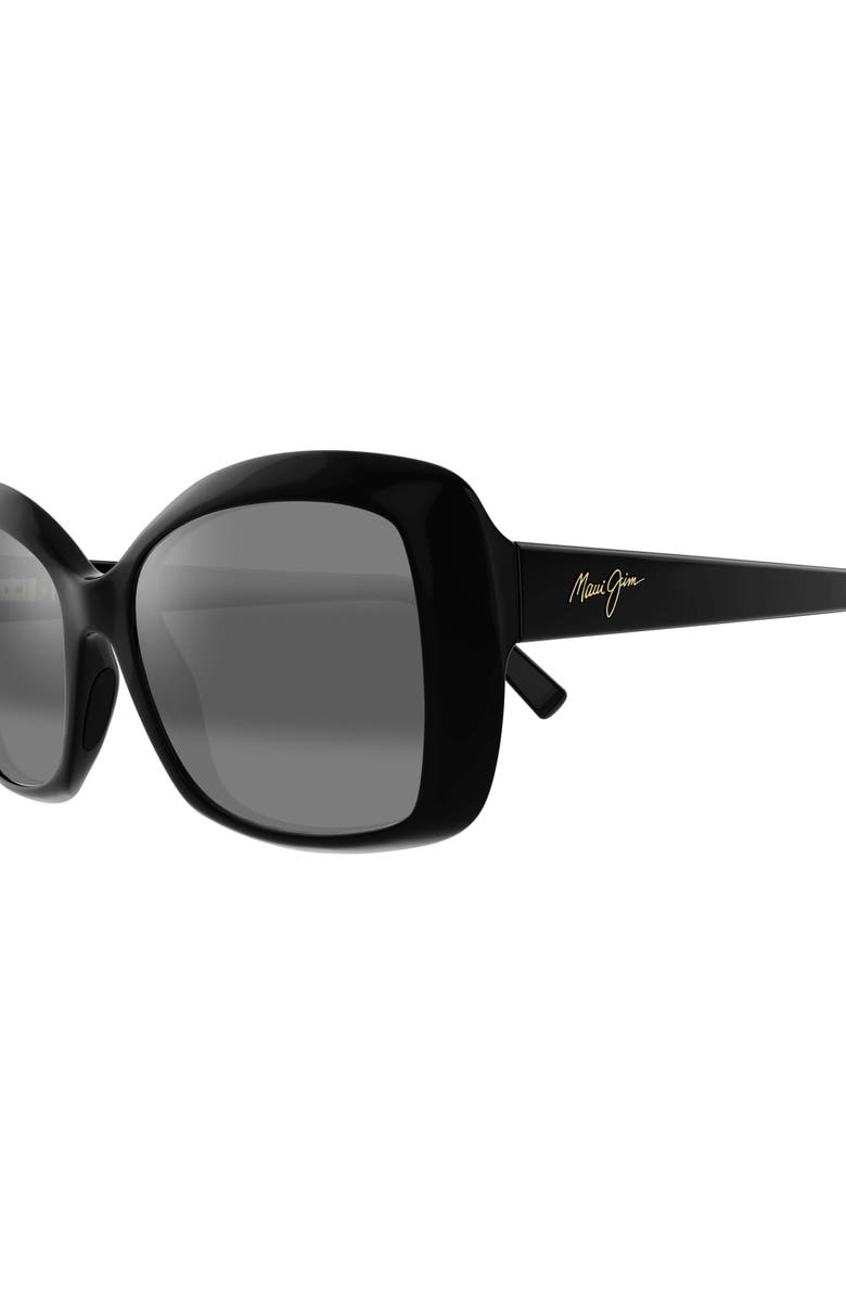 Maui Jim Orchid 57mm PolarizedPlus2<sup
®</sup
Square Sunglasses, Alternate, color, Black