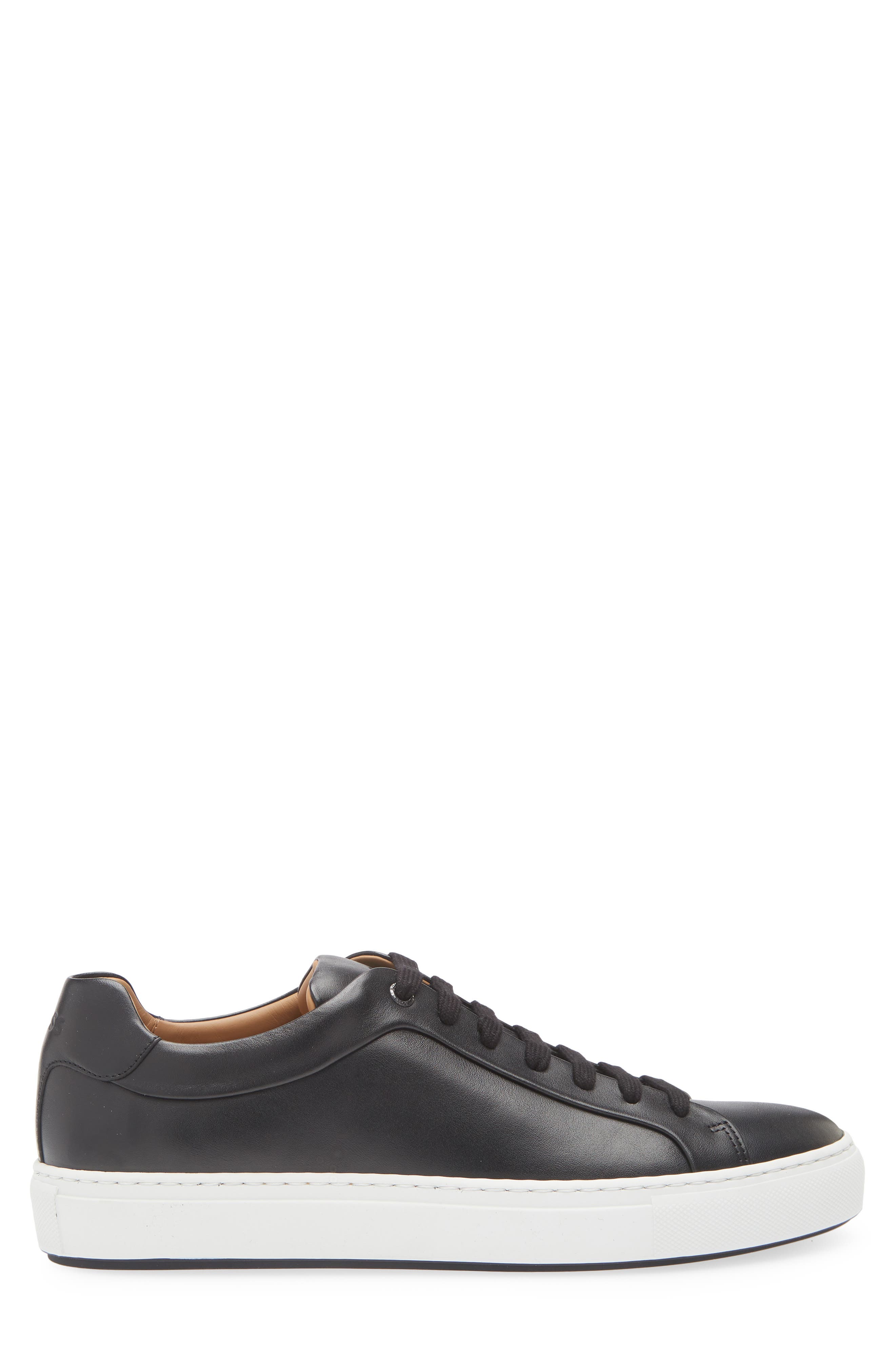 Mirage Lace-Up Leather Sneaker, Alternate, color, BLACK