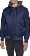 KARL LAGERFELD PARIS Signature Hooded Bomber Jacket