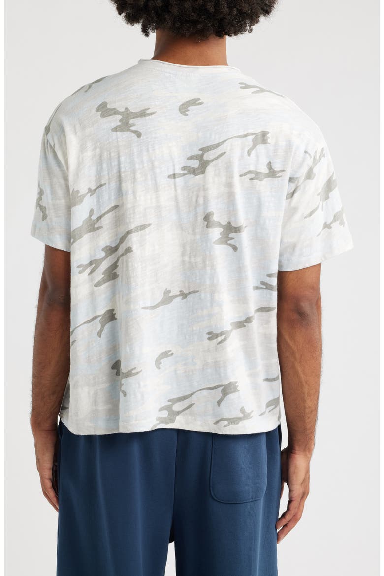 Slub Print Cotton Crewneck T-Shirt, Alternate, color, SOFT BLUE CAMO