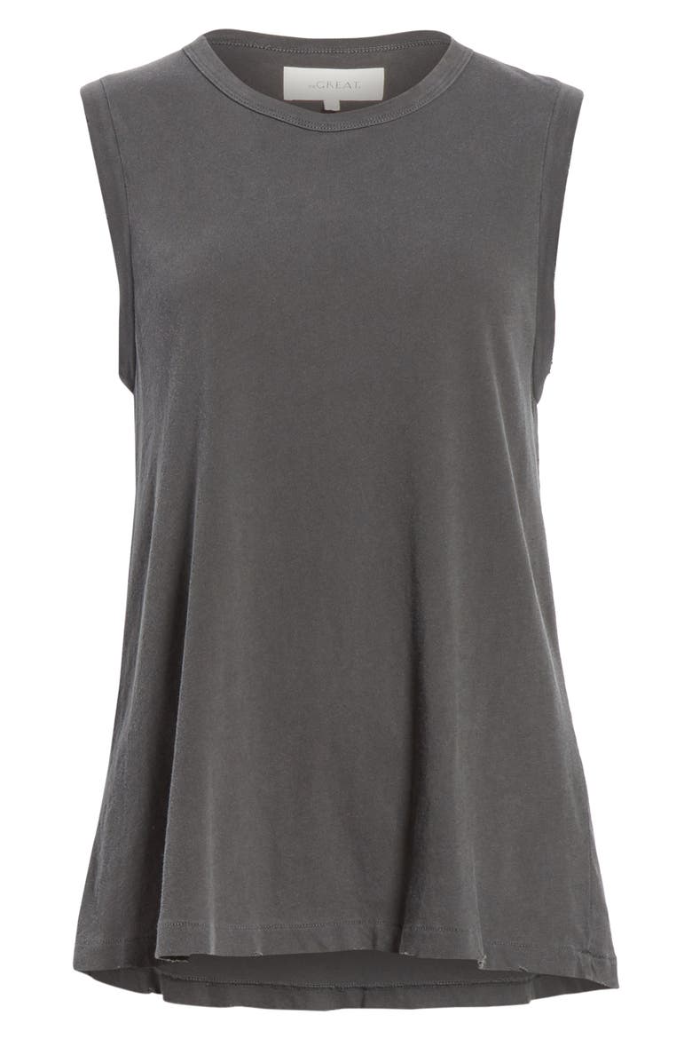 'The Sleeveless' Crewneck Tank, Alternate, color, WASHED BLACK