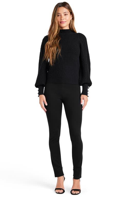 Splendid Jordyn Mock Neck Balloon Sleeve Sweater