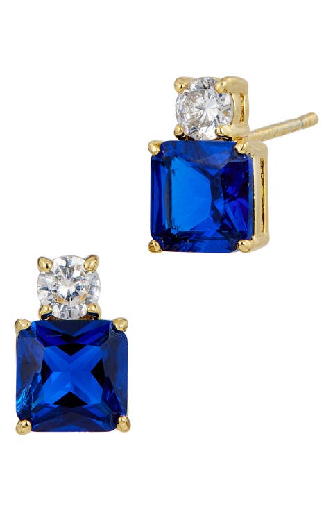 Cubic Zirconia Birthstone Stud Earrings