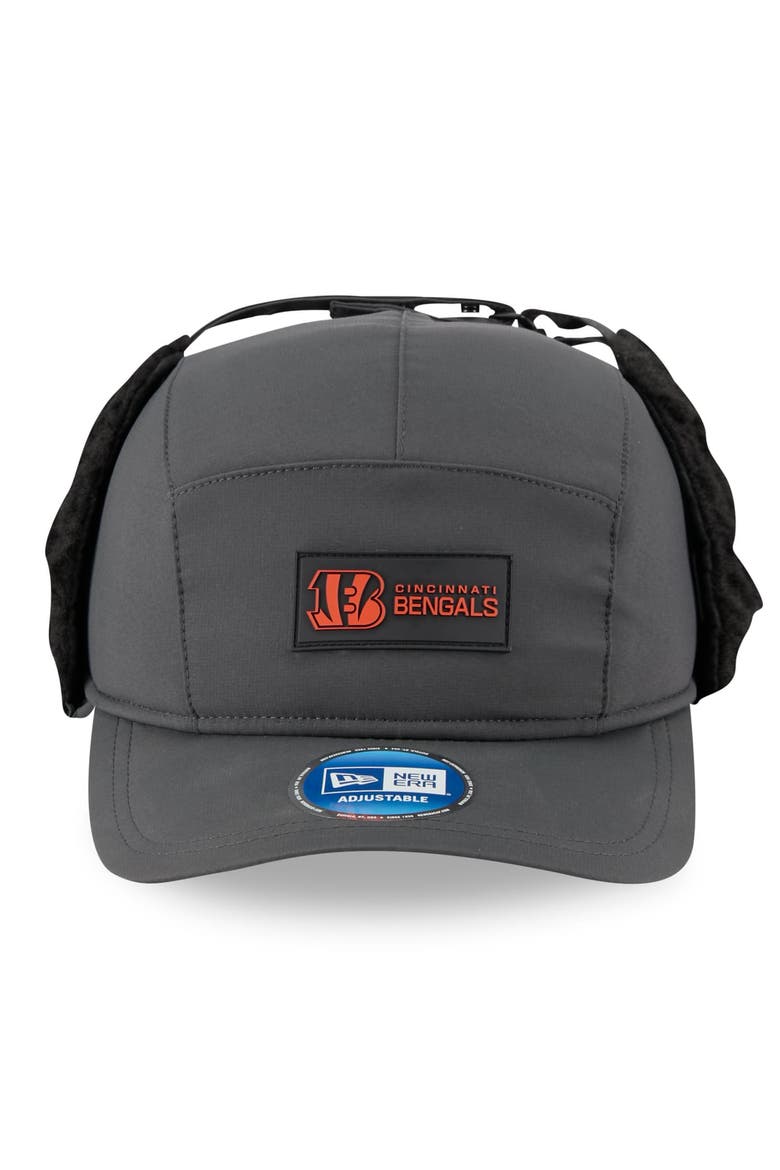 Men's New Era Charcoal Cincinnati Bengals 2025 Sideline Cold Weather Runner Dog Ear Adjustable Hat, Alternate, color, Charcoal