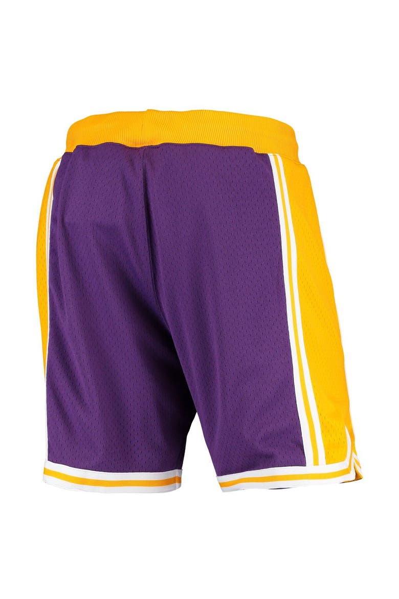 Men's Mitchell & Ness Purple Los Angeles Lakers 1996-1997 Hardwood Classics Throwback Authentic Shorts, Alternate, color, Purple