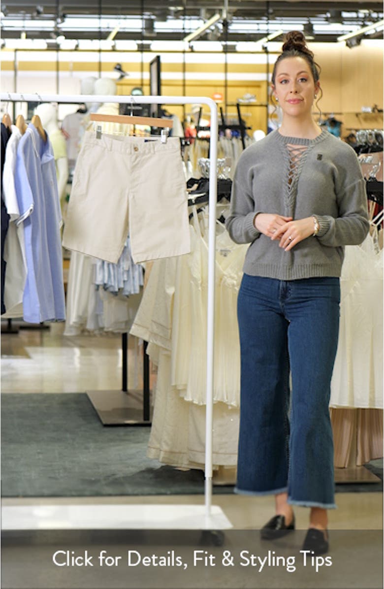 Kids' Flat Front Cotton Stretch Twill Chino Shorts, sales video thumbnail