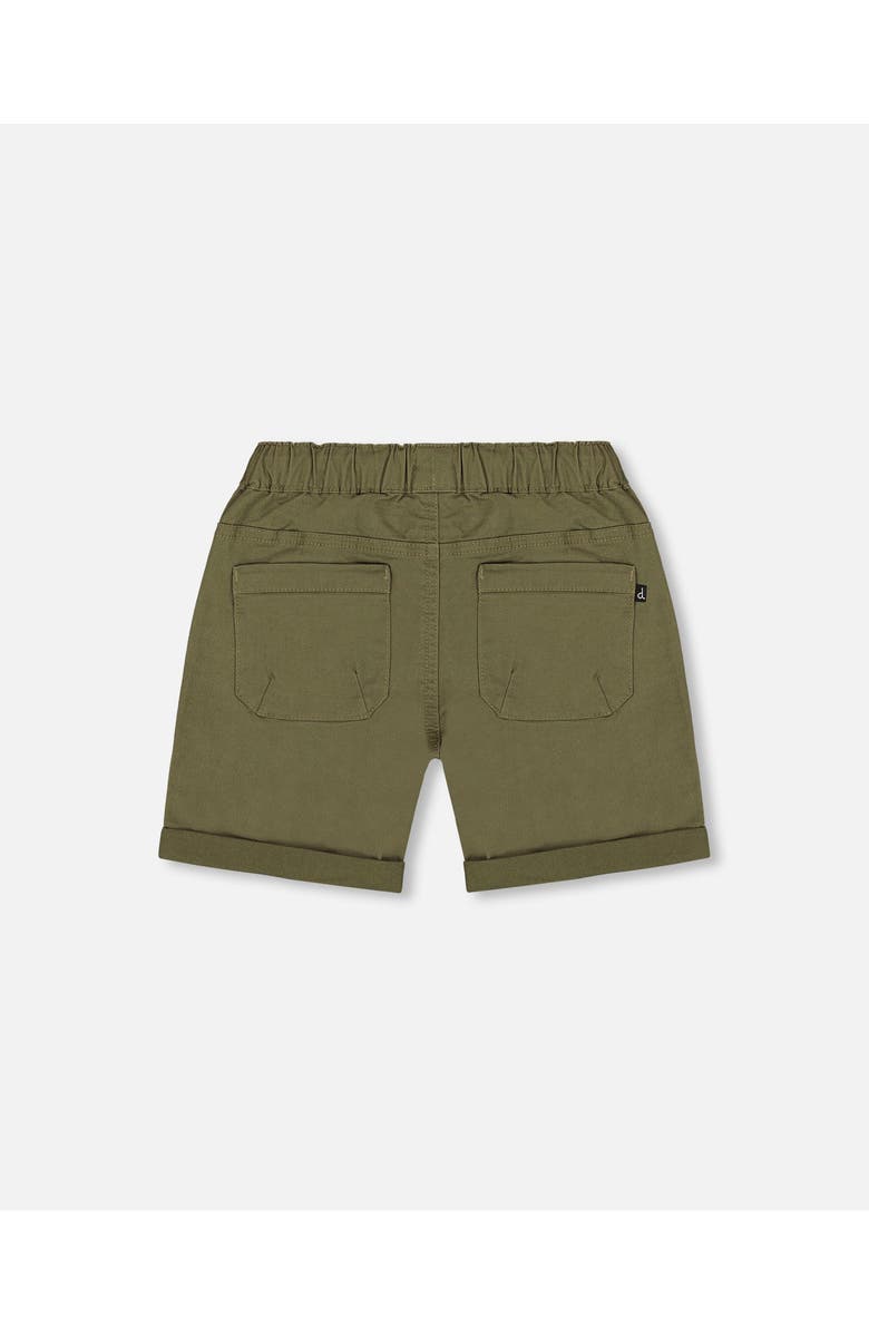Deux par Deux Little Boy's Stretch Twill Short Dark Olive Green, Alternate, color,