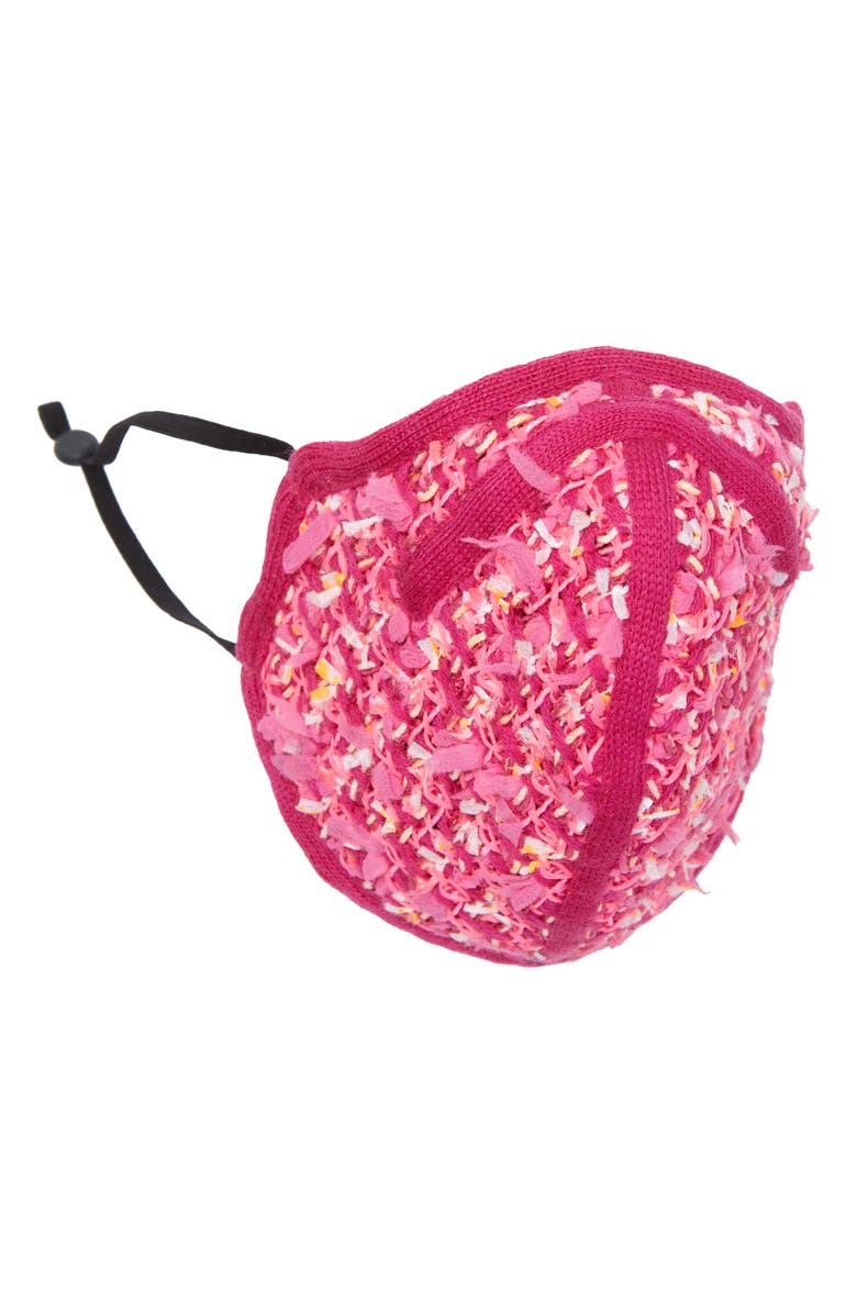 St. John Collection Adult Slub Tweed Knit Face Mask, Main, color, 